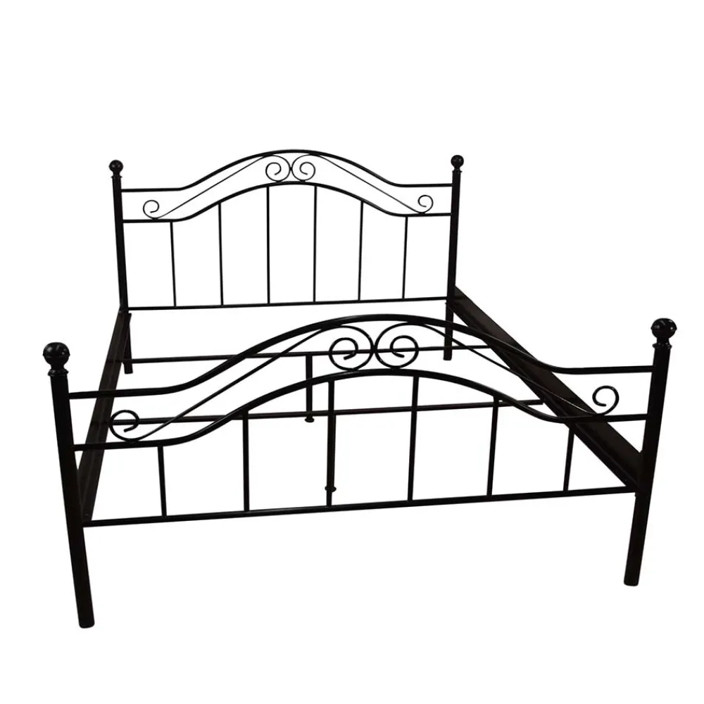 Wohnen Vintage Möbel*Klassisches Metallbett in Schwarz - Cusern