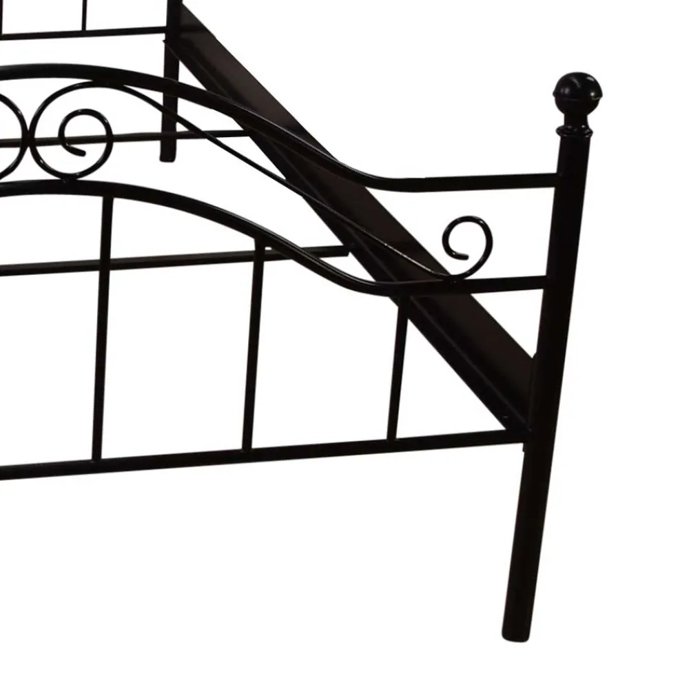 Wohnen Vintage Möbel*Klassisches Metallbett in Schwarz - Cusern