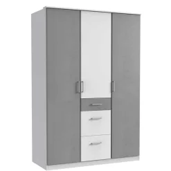 Wohnen Jugendzimmerschränke*Kleiderschrank in Grau und Weiß modern - Karimos