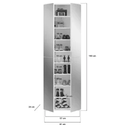 Wohnen Jugendzimmerschränke*Kleiderschrank in Weiß HG & Spiegel - Ejulia (zweiteilig)