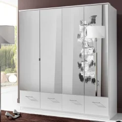 Wohnen Glasmöbel|Jugendzimmerschränke*Kleiderschrank Mellevos in Weiß