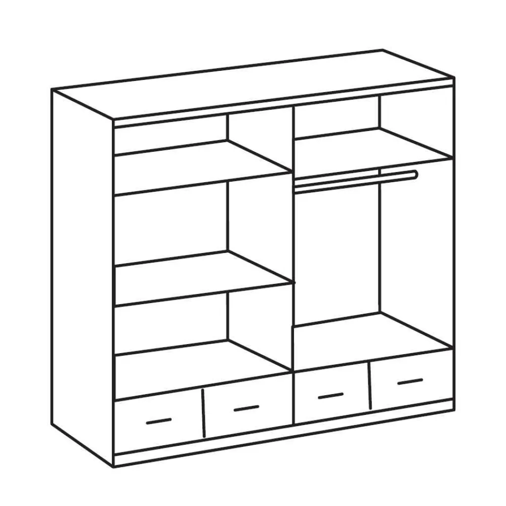 Wohnen Glasmöbel|Jugendzimmerschränke*Kleiderschrank Mellevos in Weiß