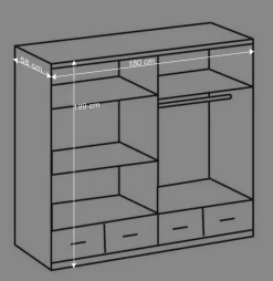 Wohnen Glasmöbel|Jugendzimmerschränke*Kleiderschrank Mellevos in Weiß