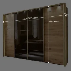 Wohnen Naturholzmöbel|Braune Möbel*Kleiderschrank mit Schwebetüren in Dunkelbraun - Vutonia