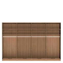 Wohnen Naturholzmöbel|Braune Möbel*Kleiderschrank mit Schwebetüren in Dunkelbraun - Vutonia