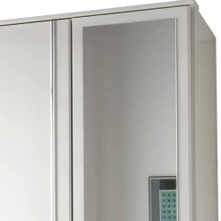 Wohnen Glasmöbel|Jugendzimmerschränke*Kleiderschrank mit Spiegel in Weiß & Chrom - Miracella