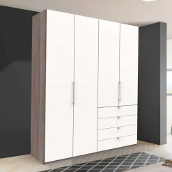 Wohnen Jugendzimmerschränke*Kleiderschrank mit vier Metallauszug Schubladen - Tivierto