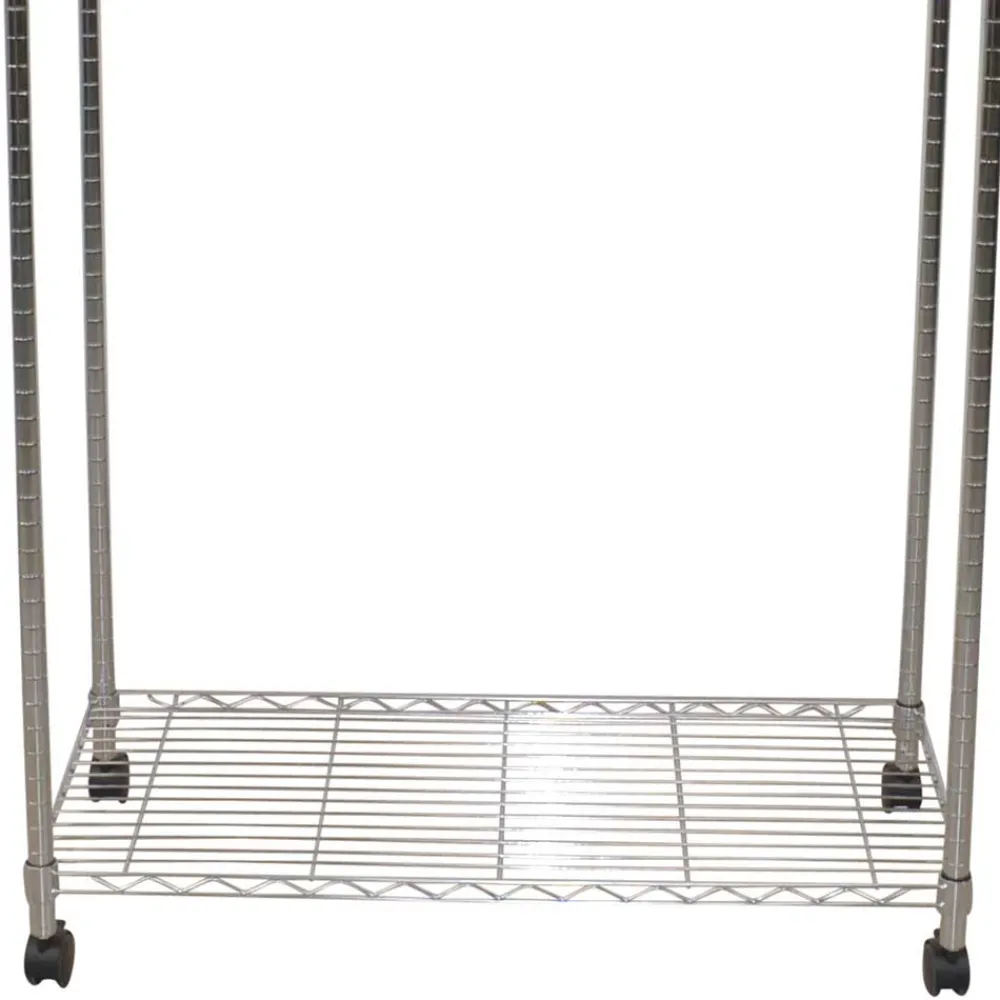 Wohnen Kleiderständer|Herrendiener*Kleiderwagen Rollgarderobe aus Stahl in Chrom - Didicto