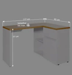 Wohnen Bürotische*Kleiner Eckschreibtisch mit Stauraum - Xuana