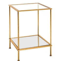 Wohnen Küchentische|Couchtisch*Kleiner Glastisch mit Spiegel Zusatzablage - Sharky