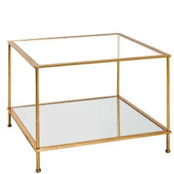 Wohnen Küchentische|Couchtisch*Kleiner Glastisch mit Spiegel Zusatzablage - Sharky