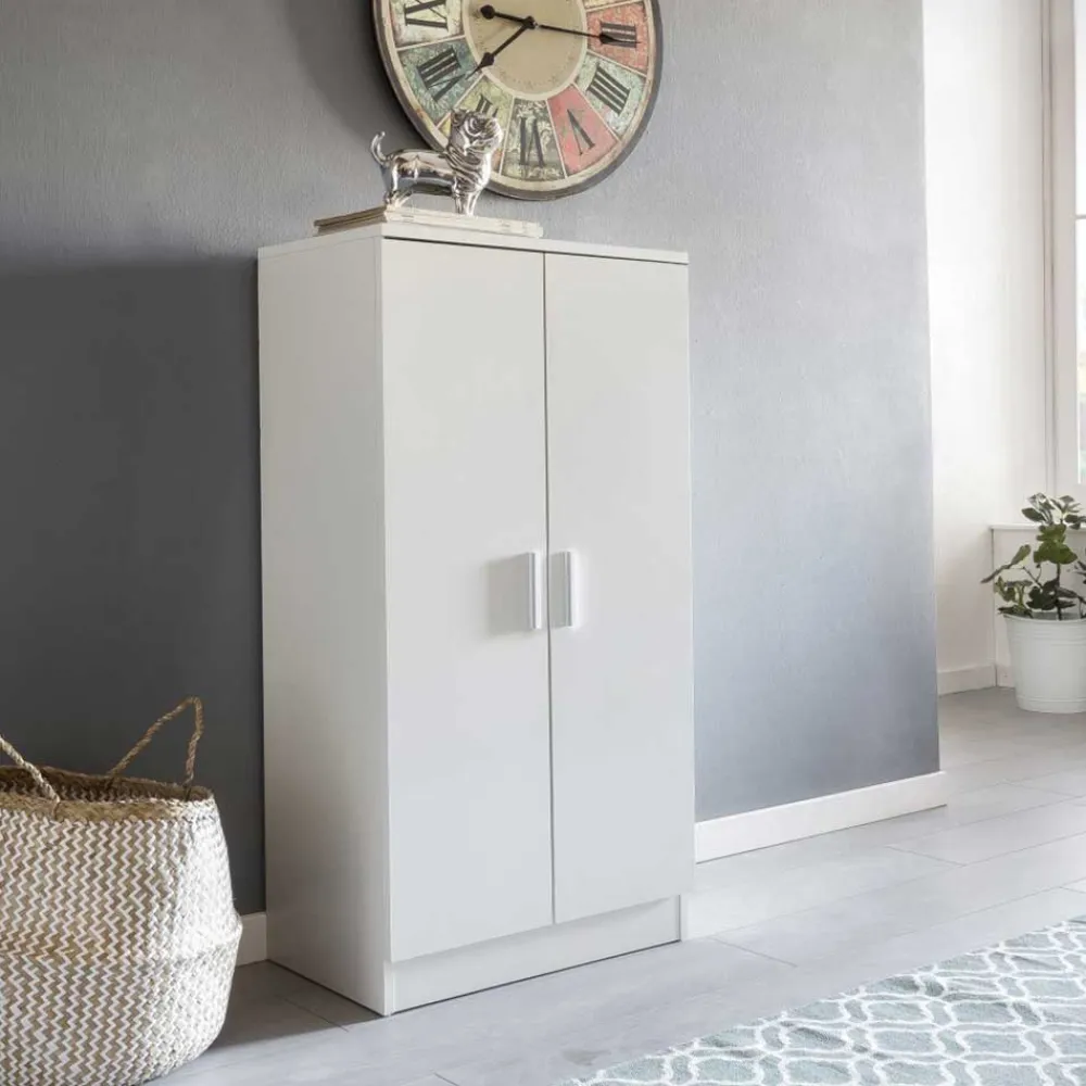 Wohnen Schuhschränke*Kleiner Schuhschrank mit Doppeltür Atricia in Weiß