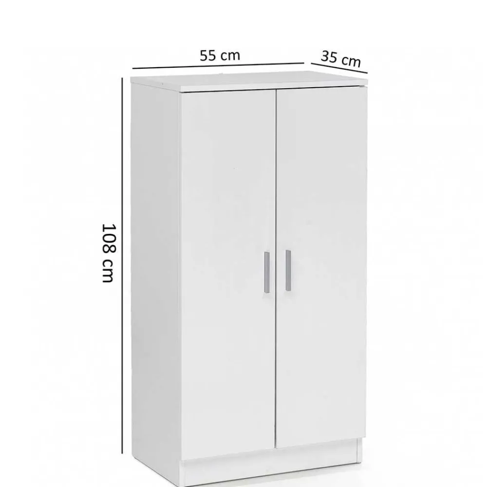 Wohnen Schuhschränke*Kleiner Schuhschrank mit Doppeltür Atricia in Weiß