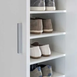 Wohnen Schuhschränke*Kleiner Schuhschrank mit Doppeltür Atricia in Weiß