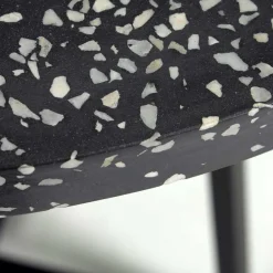 Wohnen Schwarze Möbel|Weiße Möbel*Kleiner Tisch in Rund aus Terazzo Stein - Gracelino