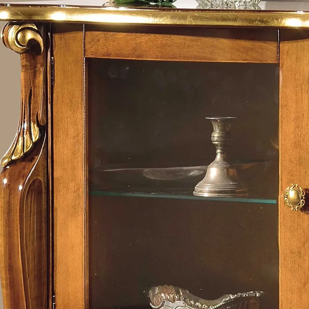 Wohnen Kleiner Vitrinenschrank mit Tür & Schubladen - Carlenna I