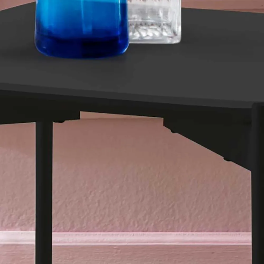 Wohnen Küchentische|Esszimmertische*Kleiner Wohnzimmer Tisch in Anthrazit & Schwarz - Salamander