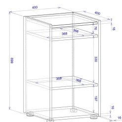 Wohnen Büroregale|Esszimmerregale*Kleines Ordnerregal in Anthrazit & Wildeiche Dekor - Ahilav