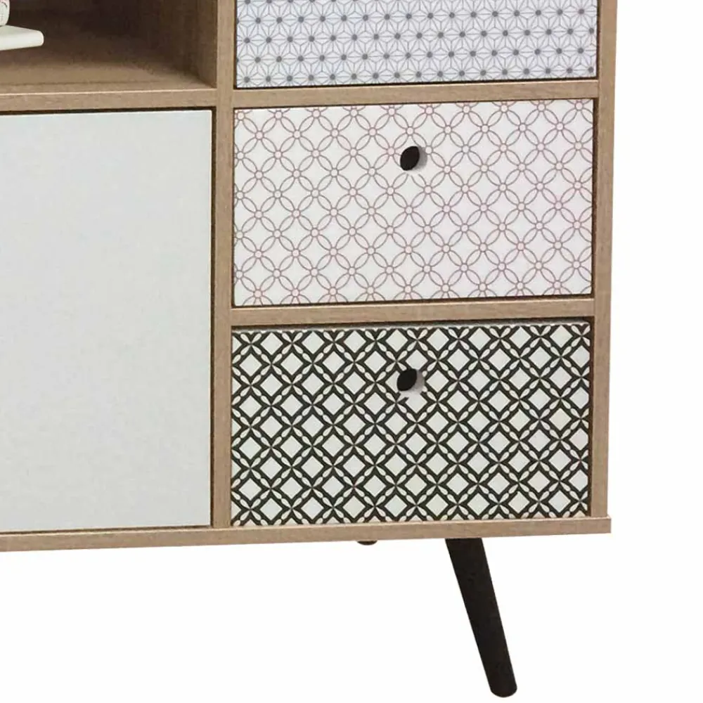 Wohnen Flurkommoden*Kleines Sideboard Drondo im Retro Design
