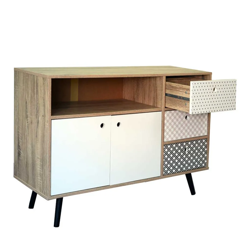 Wohnen Flurkommoden*Kleines Sideboard Drondo im Retro Design