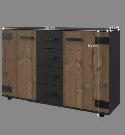 Wohnen Kleines Sideboard in Tannen Dekor - Ardila