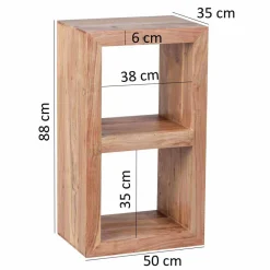 Wohnen Wohnzimmer-Regale|Esszimmerregale*Kleines Standregal Vislan aus Holz massiv Akazie natur