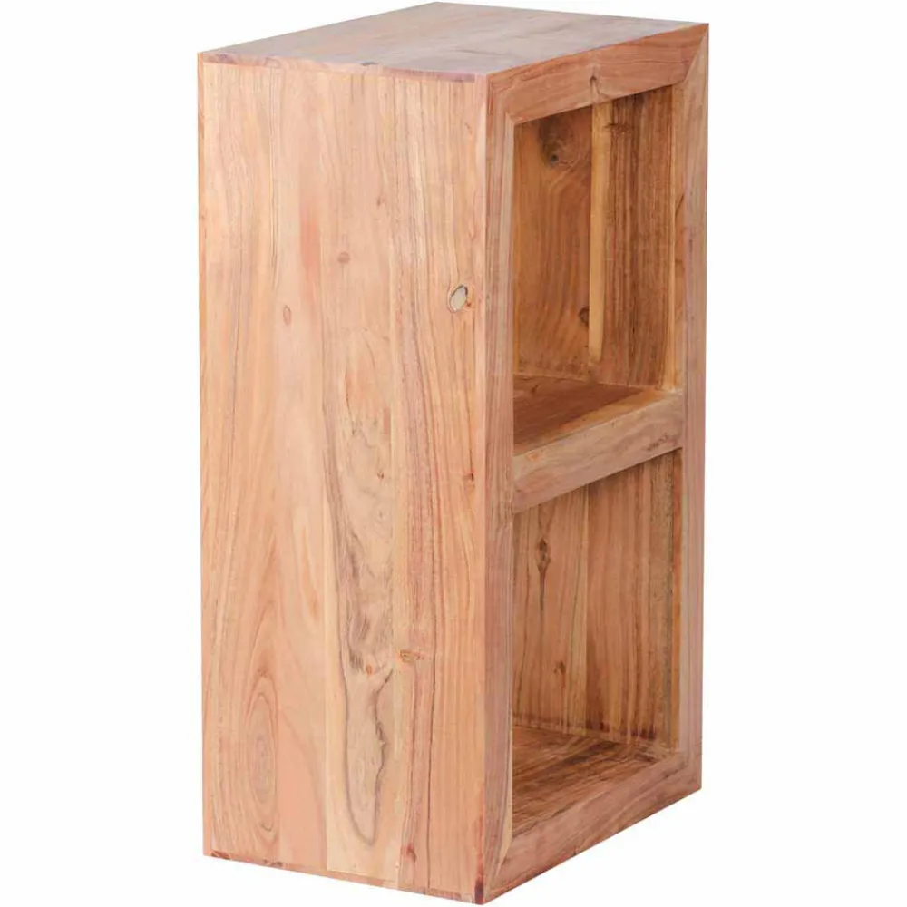 Wohnen Wohnzimmer-Regale|Esszimmerregale*Kleines Standregal Vislan aus Holz massiv Akazie natur