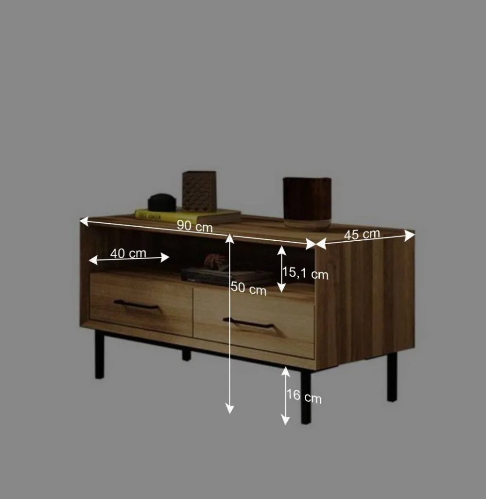 Wohnen Tv & Hifi-Möbel|Tv & Hifi-Möbel*Kleines TV Board im Format 90x50x45 cm - Kerfa