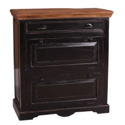 Wohnen Kolonialmöbel|Schuhschränke*Kolonial Schuhschrank in Schwarz & Honig - Kienta