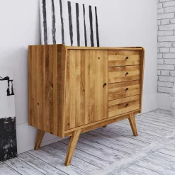 Wohnen Flurkommoden*Kombi Holzkommode aus geölter Wildeiche - Hardus