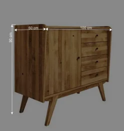 Wohnen Flurkommoden*Kombi Holzkommode aus geölter Wildeiche - Hardus