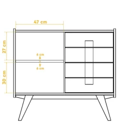 Wohnen Flurkommoden*Kombi Holzkommode aus geölter Wildeiche - Hardus