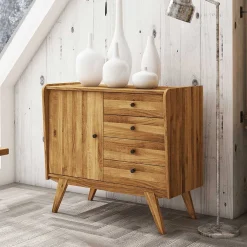 Wohnen Flurkommoden*Kombi Holzkommode aus geölter Wildeiche - Hardus