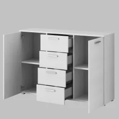 Wohnen Kombi Kommode in Weiß Esche Dekor - Pruducia