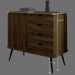 Wohnen Flurkommoden*Kombi Kommode mit vier Schubladen & Tür - Casarius