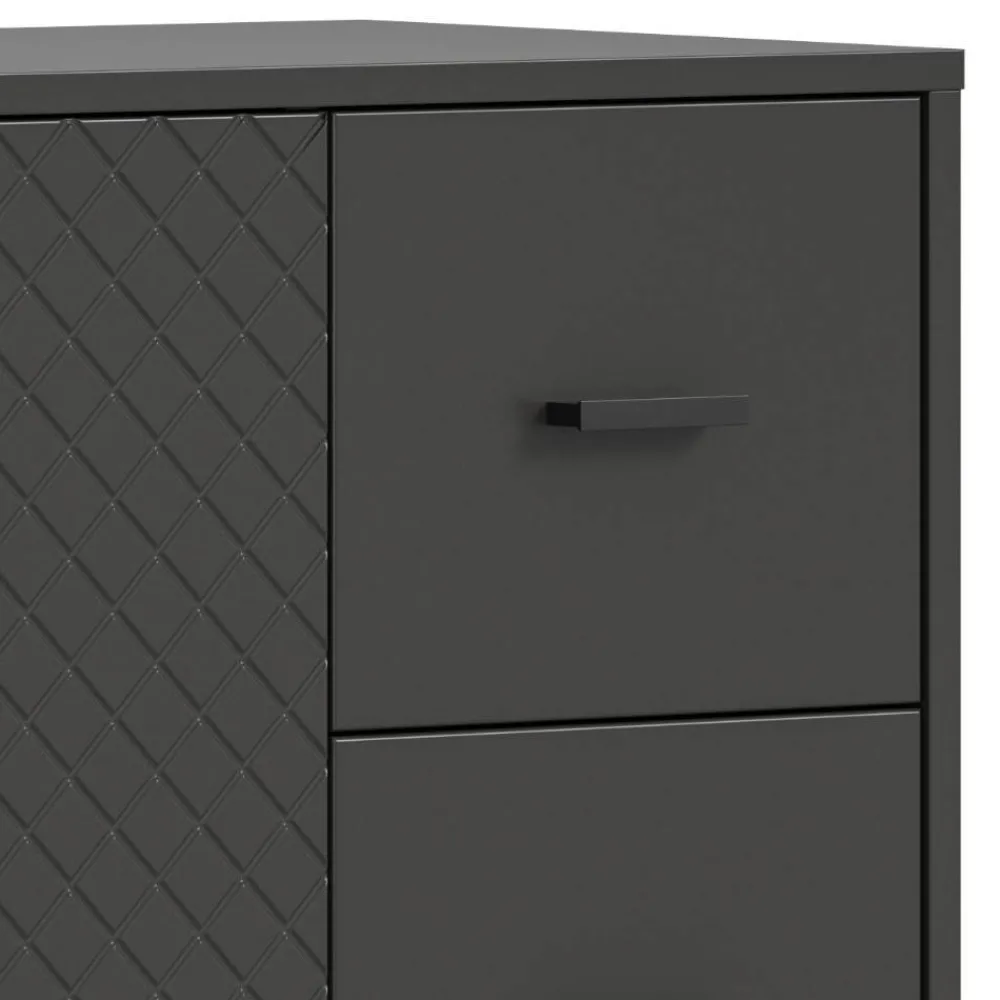 Wohnen Graue Möbel|Wohnzimmerschränke*Kombi-Highboard in Mattgrau - Natal