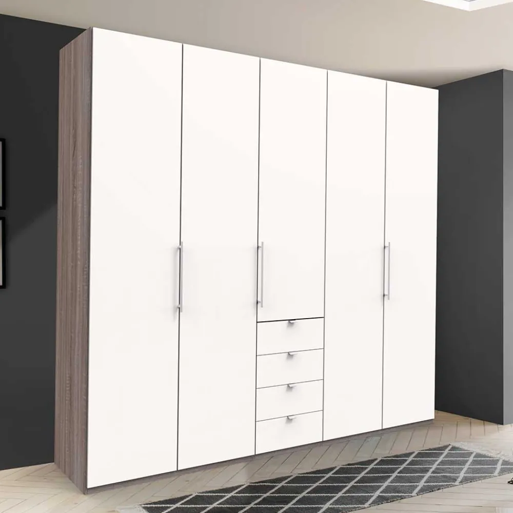 Wohnen Schränke|Kleiderschränke*Kombi-Kleiderschrank mit 2 Falttüren & Tür - Tivierto