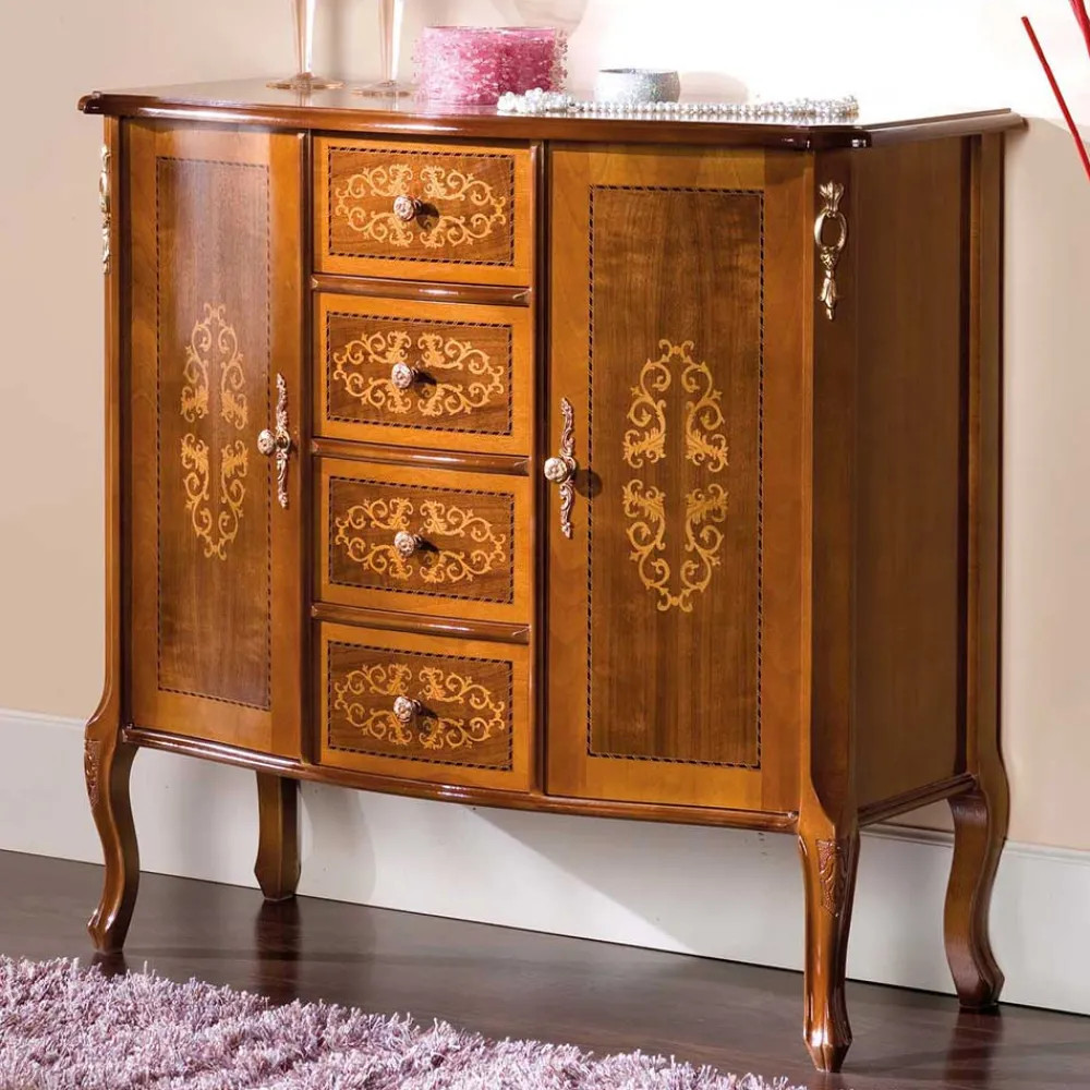 Wohnen Flurkommoden*Kombikommode im Barock Design Natale in Nussbaum