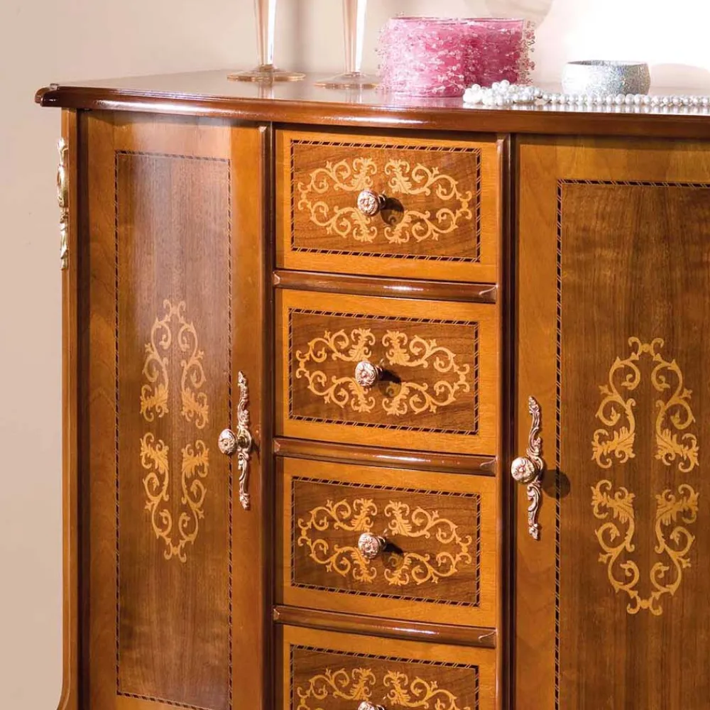 Wohnen Flurkommoden*Kombikommode im Barock Design Natale in Nussbaum