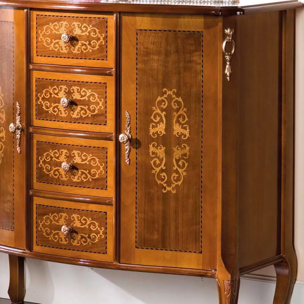 Wohnen Flurkommoden*Kombikommode im Barock Design Natale in Nussbaum