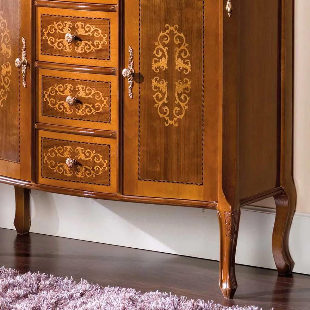 Wohnen Flurkommoden*Kombikommode im Barock Design Natale in Nussbaum