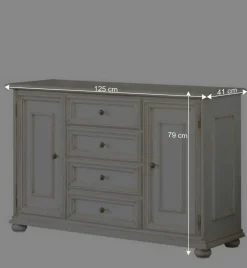 Wohnen Sideboards*Kombi-Kommode in Antikweiß - Vicina