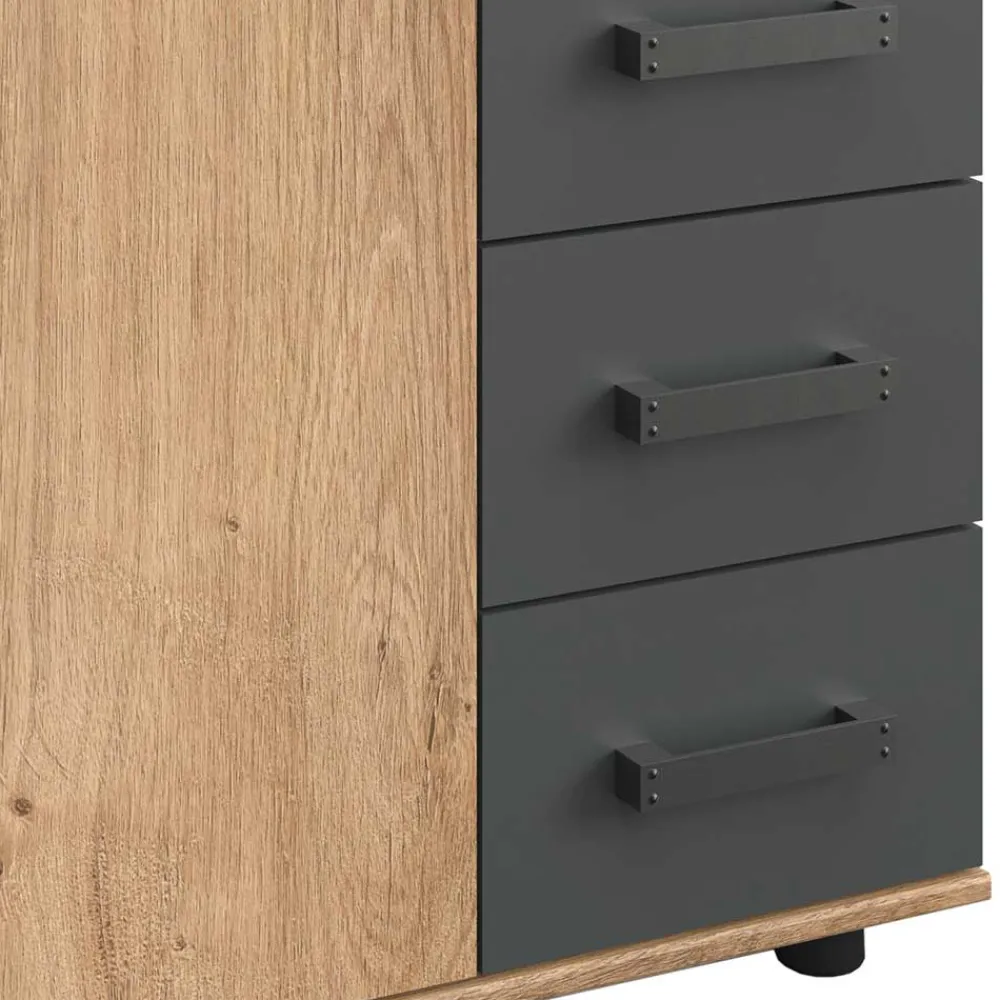 Wohnen Flurkommoden*Kombi-Kommode in Plankeneiche Dekor - Enegal