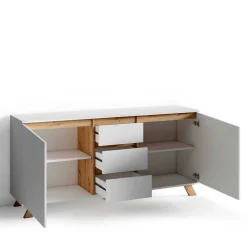 Wohnen Kombi-Kommode in Weiß und Wildeiche - Cady