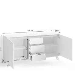 Wohnen Kombi-Kommode in Weiß und Wildeiche - Cady