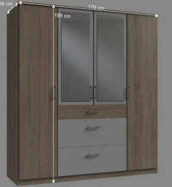 Wohnen Jugendzimmerschränke*Kombi-Schlafzimmerschrank mit drei Schubladen - Coros