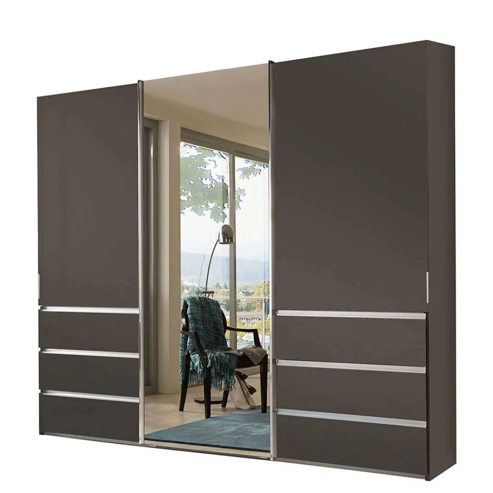 Wohnen Braune Möbel|Glasmöbel*Kombi-Schlafzimmerschrank 300 cm breit - Ostranca