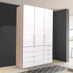 Wohnen Weiße Möbel|Jugendzimmerschränke*Kombi-Schlafzimmerschrank mit 2 Türen und 8 Schubkästen - Bosays