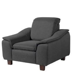 Wohnen Braune Möbel|Sessel & Hocker*Komfortsessel in Dunkelgrau und Nussbaum - Pelago