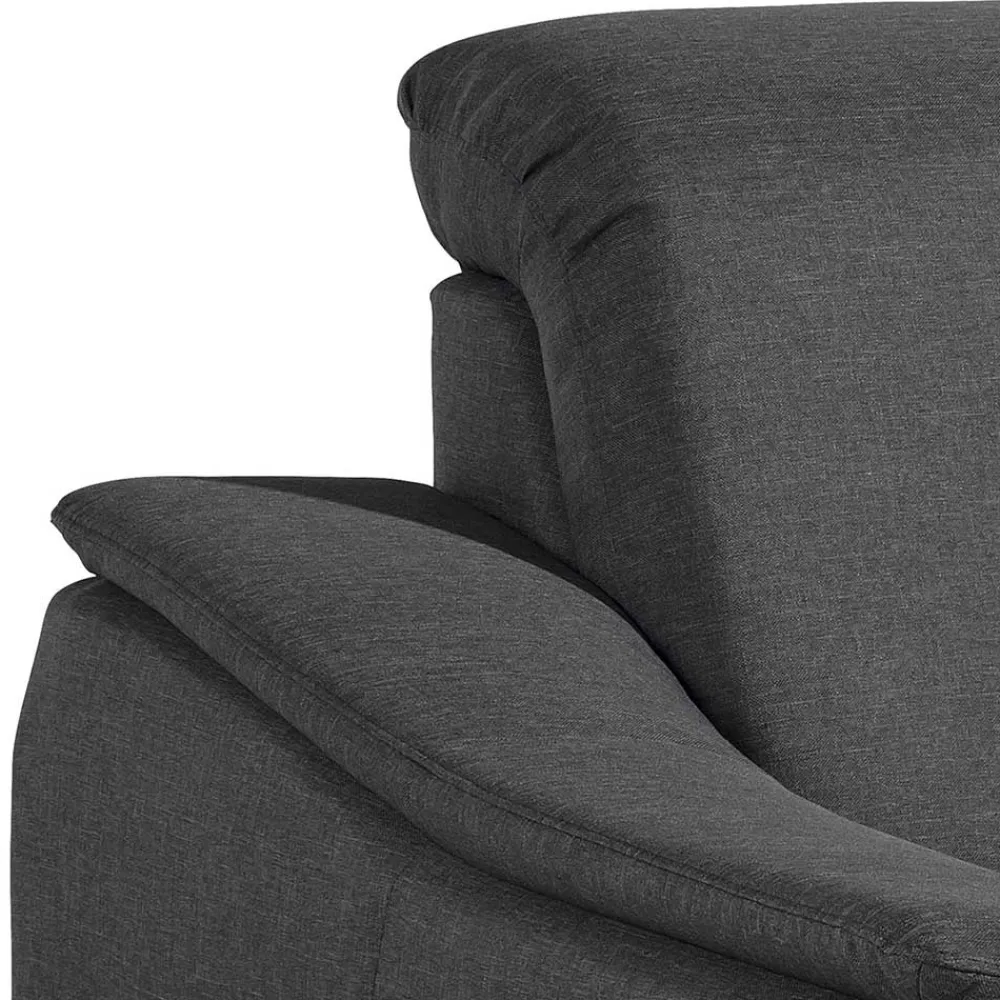 Wohnen Braune Möbel|Sessel & Hocker*Komfortsessel in Dunkelgrau und Nussbaum - Pelago